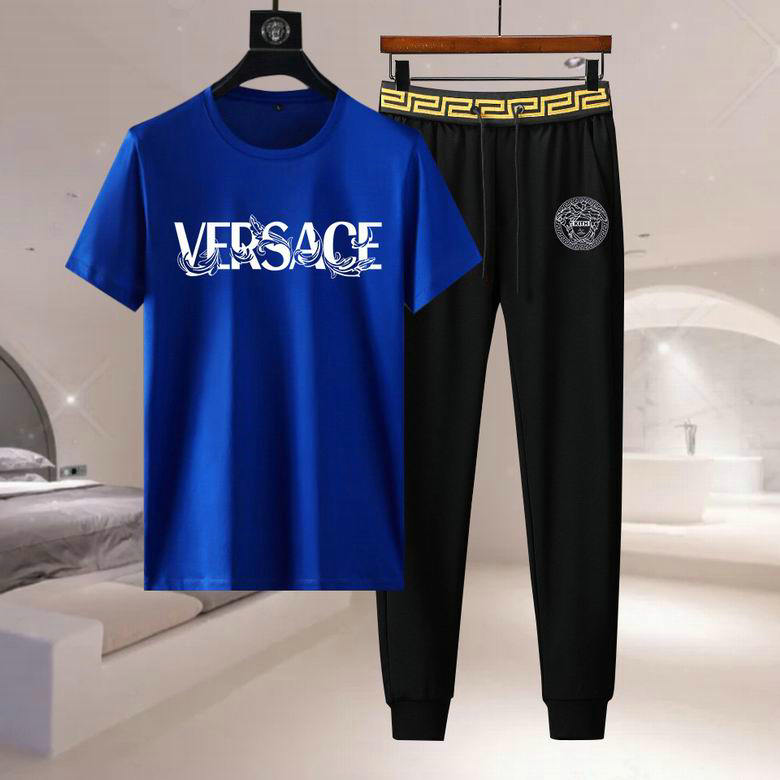 Wholesale Cheap V ersace Short Sleeve men Tracksuits for Sale