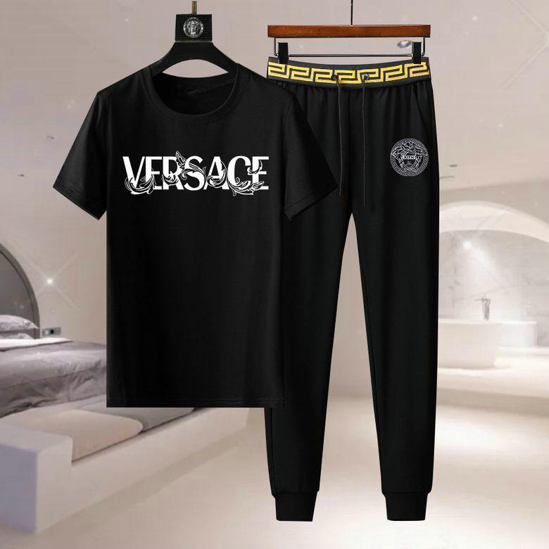 Wholesale Cheap V ersace Short Sleeve men Tracksuits for Sale