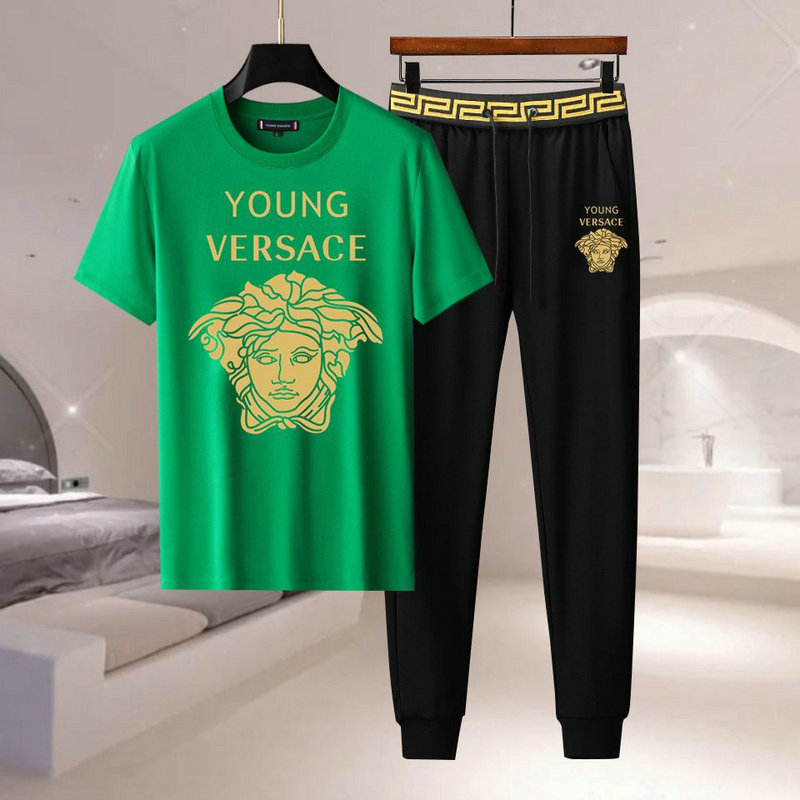 Wholesale Cheap V ersace Short Sleeve men Tracksuits for Sale