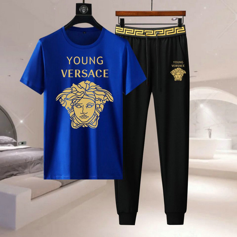 Wholesale Cheap V ersace Short Sleeve men Tracksuits for Sale