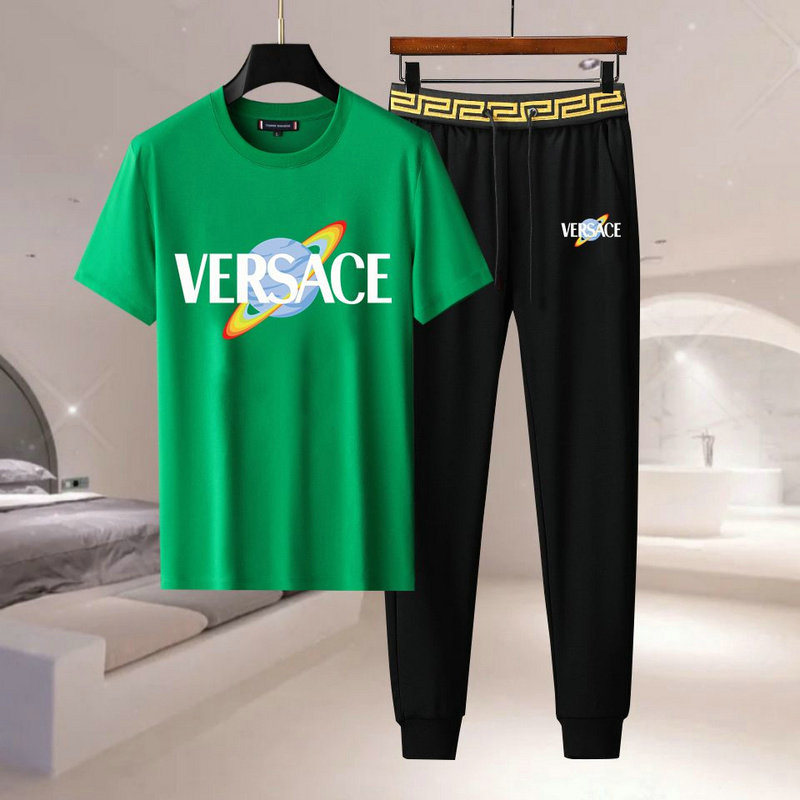 Wholesale Cheap V ersace Short Sleeve men Tracksuits for Sale