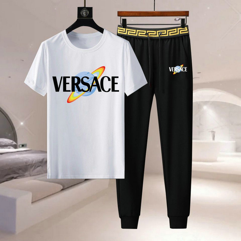 Wholesale Cheap V ersace Short Sleeve men Tracksuits for Sale