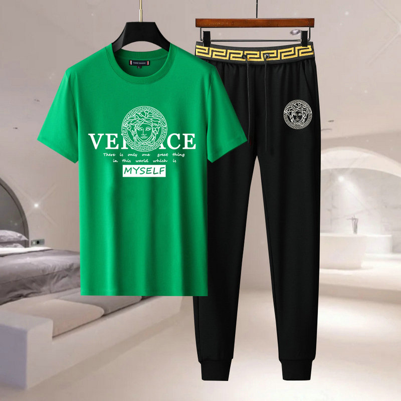 Wholesale Cheap V ersace Short Sleeve men Tracksuits for Sale