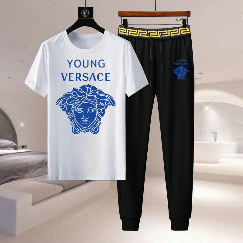 Wholesale Cheap V ersace Short Sleeve men Tracksuits for Sale