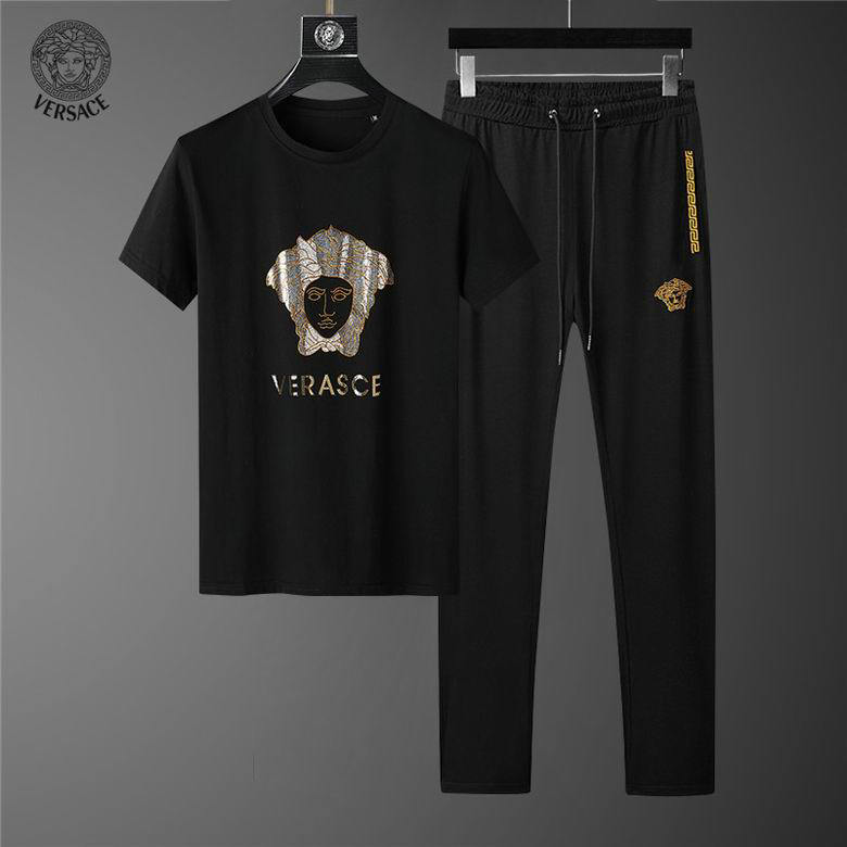 Wholesale Cheap V ersace Short Sleeve men Tracksuits for Sale