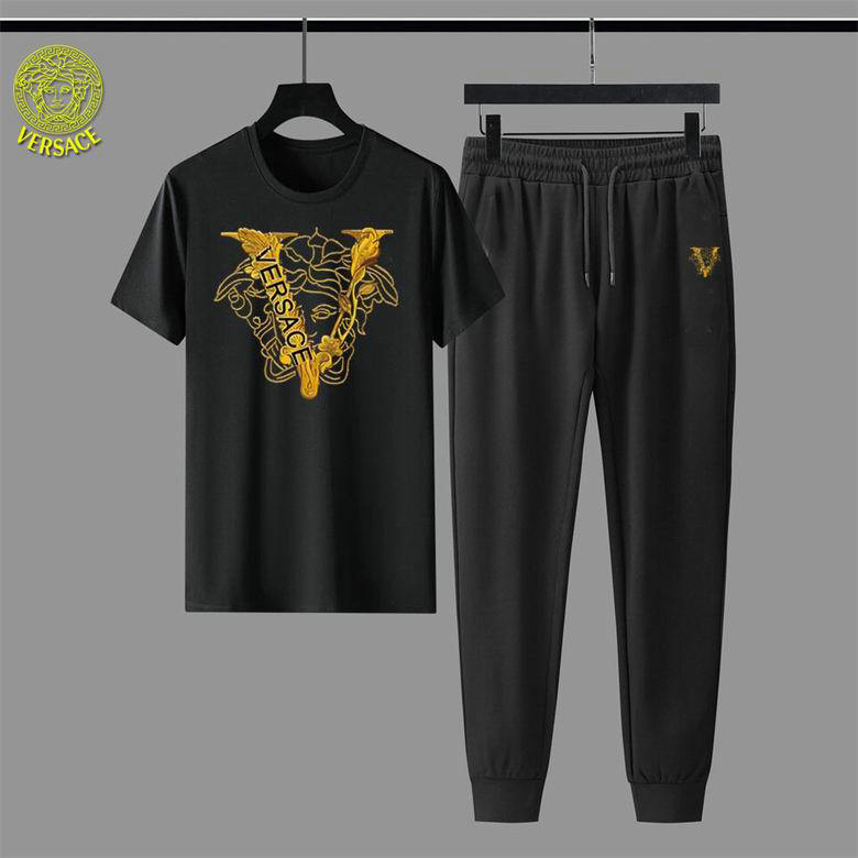 Wholesale Cheap V ersace Short Sleeve men Tracksuits for Sale