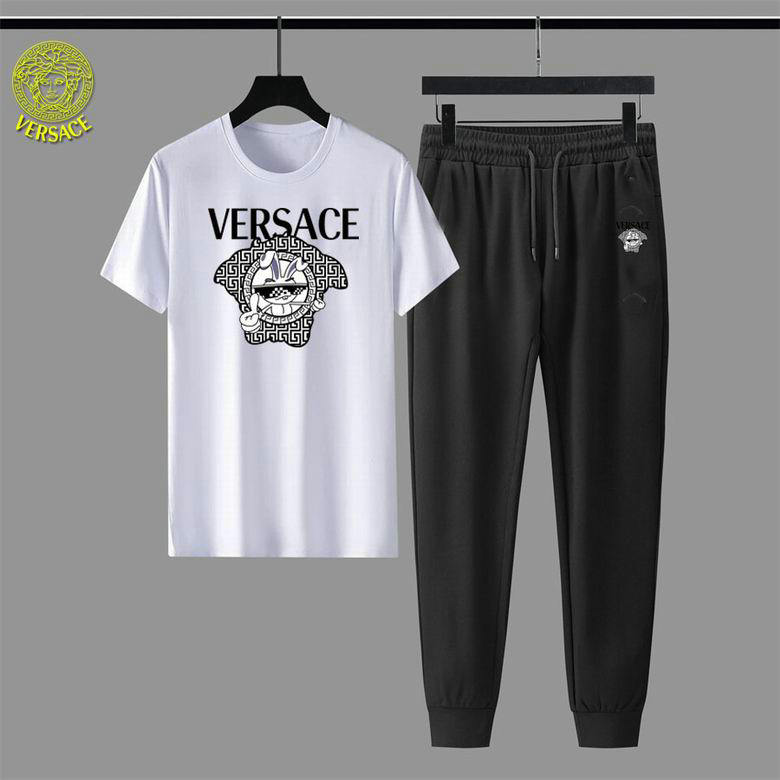 Wholesale Cheap V ersace Short Sleeve men Tracksuits for Sale