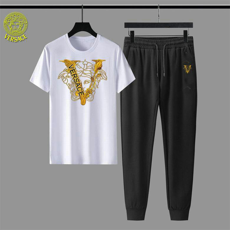 Wholesale Cheap V ersace Short Sleeve men Tracksuits for Sale