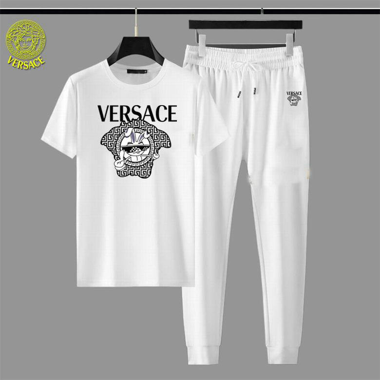 Wholesale Cheap V ersace Short Sleeve men Tracksuits for Sale