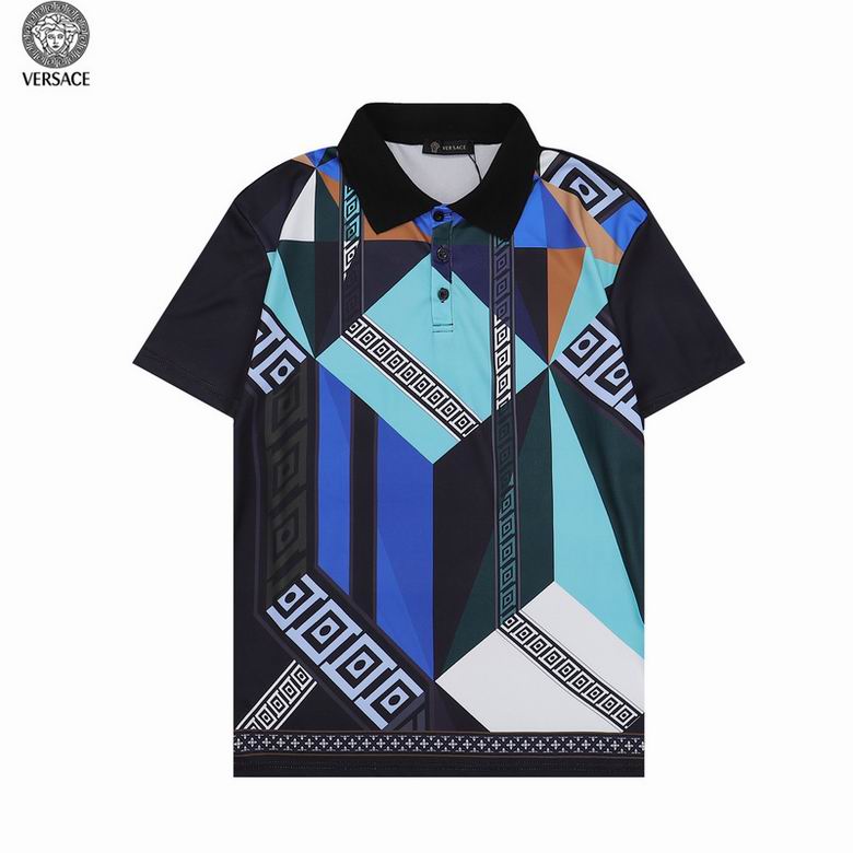 Wholesale Cheap V ersace Short Sleeve Lapel Polo T Shirts for Sale