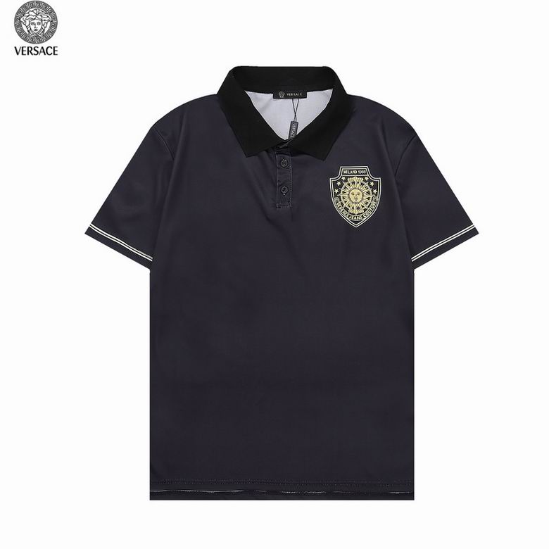 Wholesale Cheap V ersace Short Sleeve Lapel Polo T Shirts for Sale