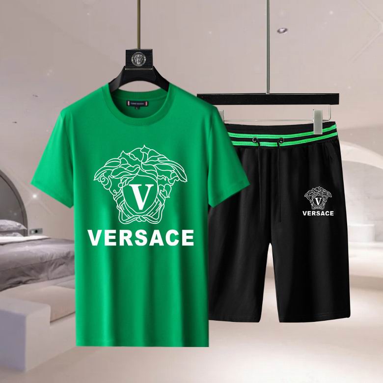 Wholesale Cheap Versace Short Sleeve Replica Tracksuits Sets for Sale