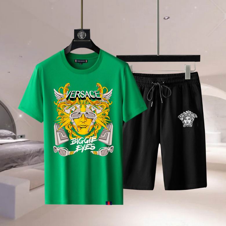 Wholesale Cheap Versace Short Sleeve Replica Tracksuits Sets for Sale