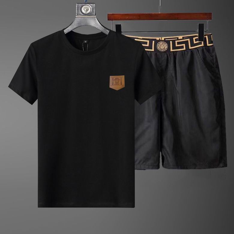 Wholesale Cheap Versace Short Sleeve Replica Tracksuits Sets for Sale