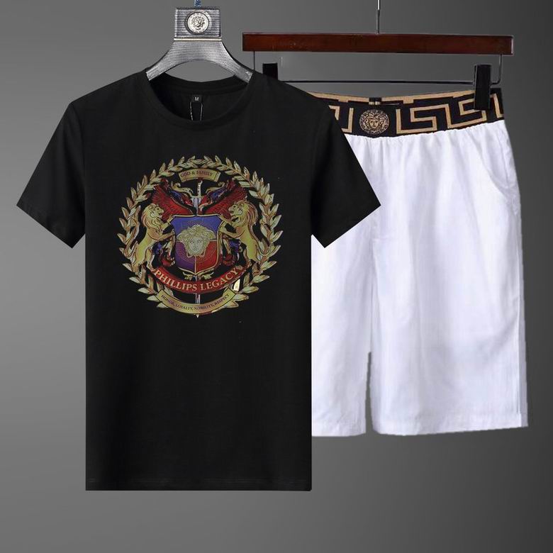 Wholesale Cheap Versace Short Sleeve Replica Tracksuits Sets for Sale