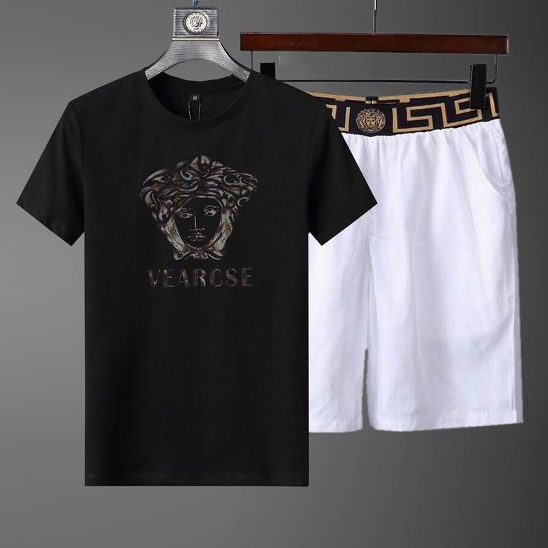 Wholesale Cheap Versace Short Sleeve Replica Tracksuits Sets for Sale