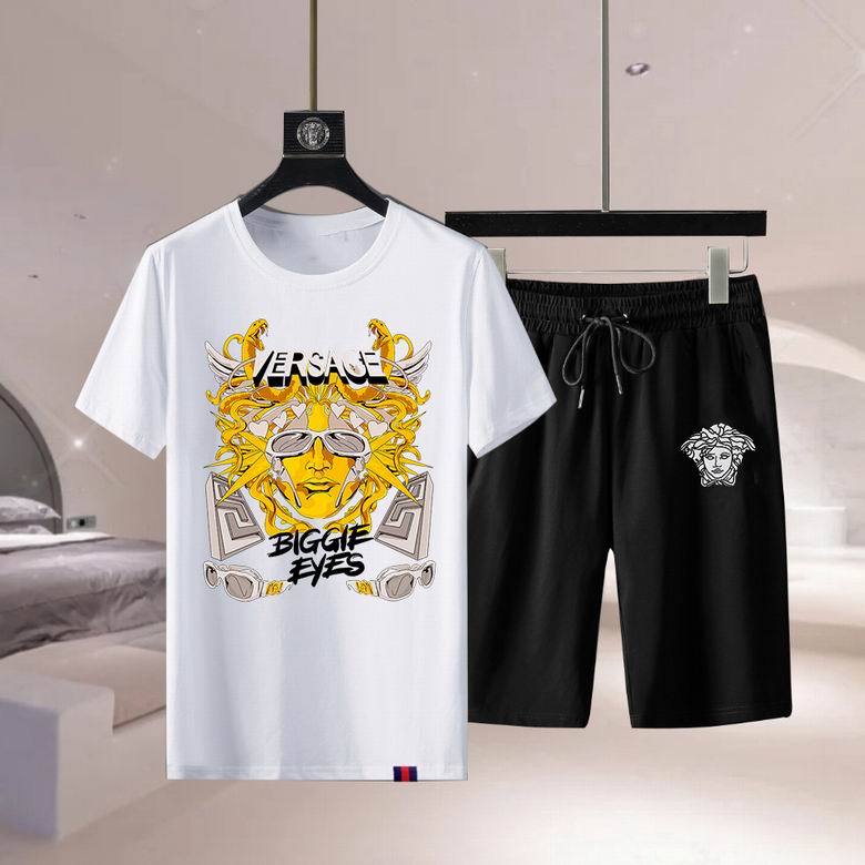 Wholesale Cheap Versace Short Sleeve Replica Tracksuits Sets for Sale