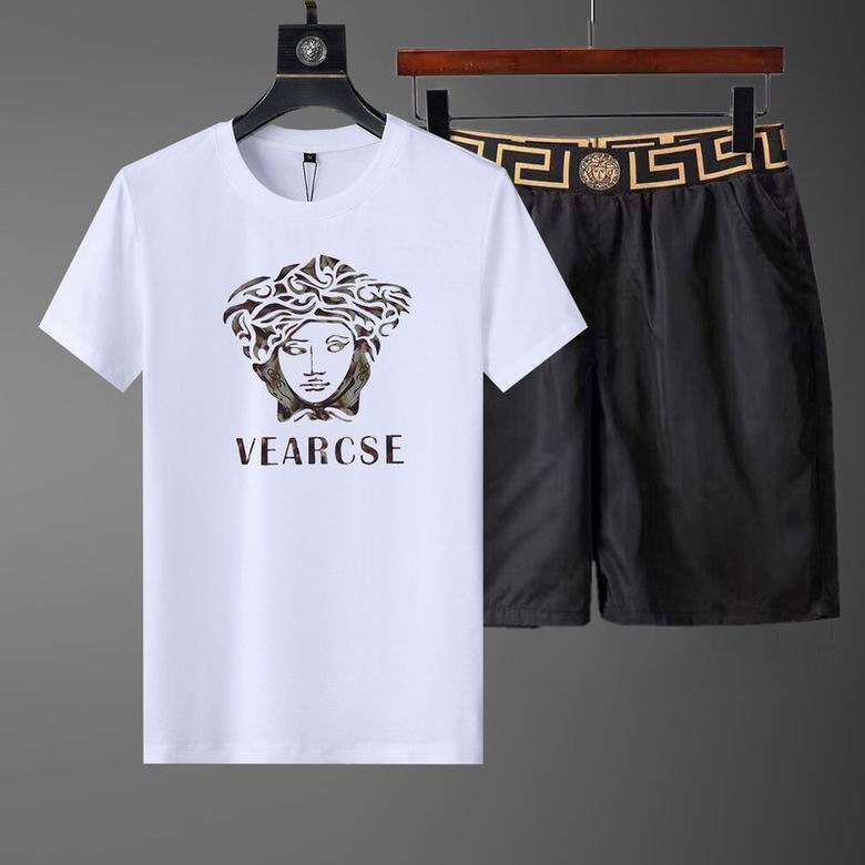 Wholesale Cheap Versace Short Sleeve Replica Tracksuits Sets for Sale