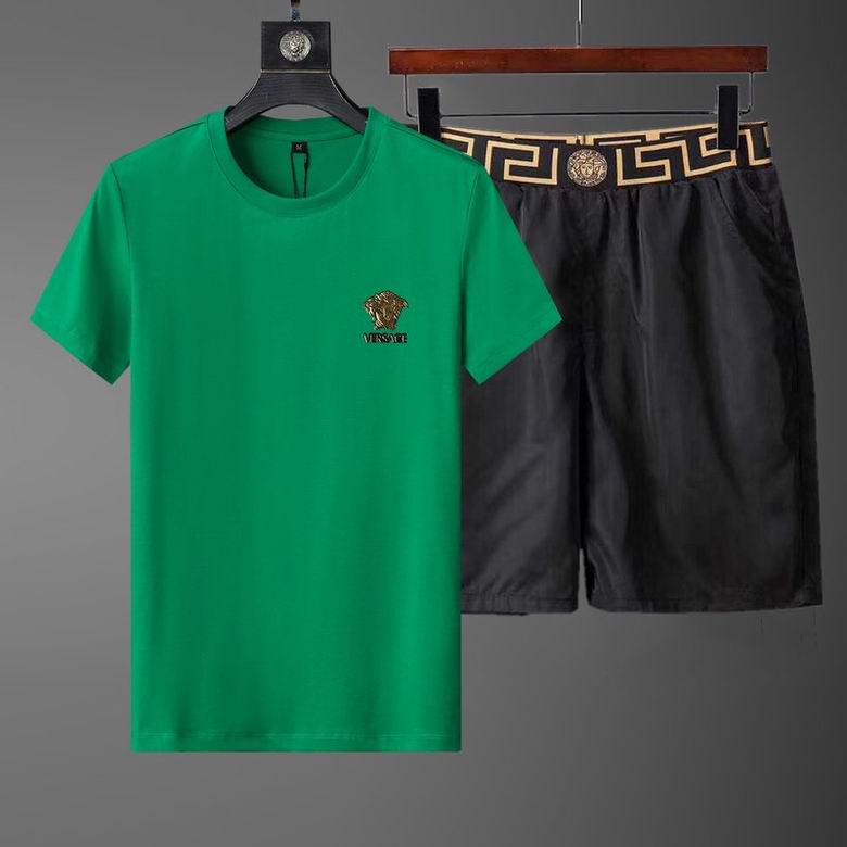 Wholesale Cheap Versace Short Sleeve Replica Tracksuits Sets for Sale