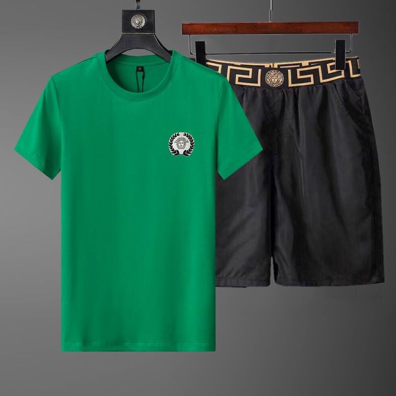 Wholesale Cheap Versace Short Sleeve Replica Tracksuits Sets for Sale