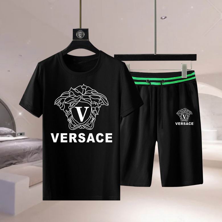 Wholesale Cheap Versace Short Sleeve Replica Tracksuits Sets for Sale