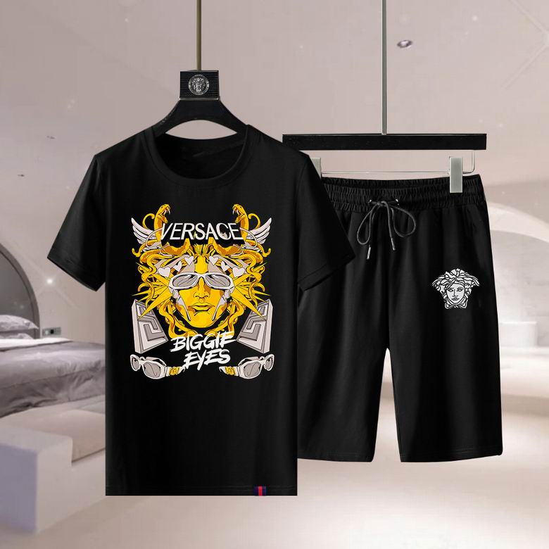 Wholesale Cheap Versace Short Sleeve Replica Tracksuits Sets for Sale