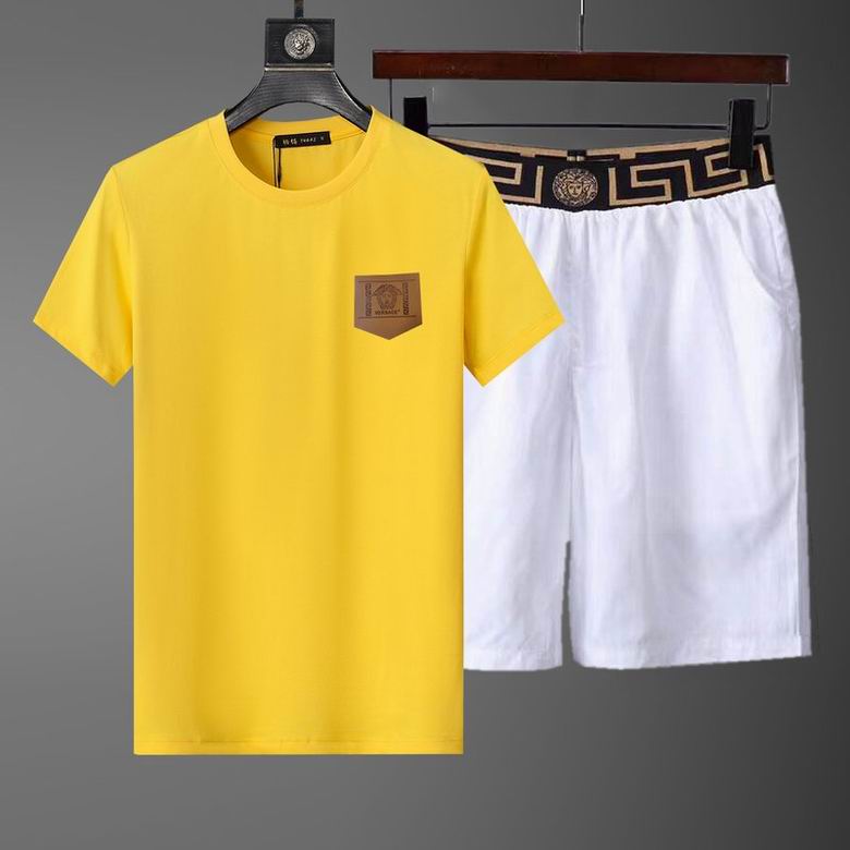 Wholesale Cheap Versace Short Sleeve Replica Tracksuits Sets for Sale