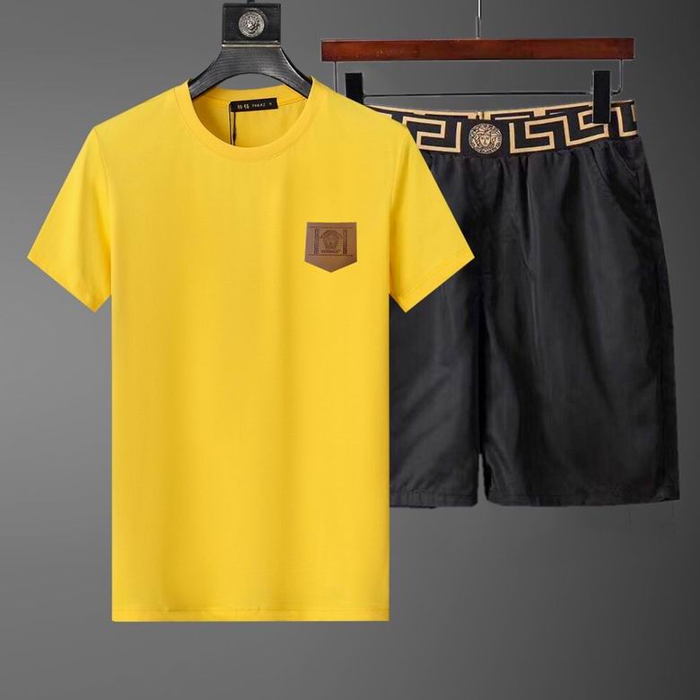 Wholesale Cheap Versace Short Sleeve Replica Tracksuits Sets for Sale