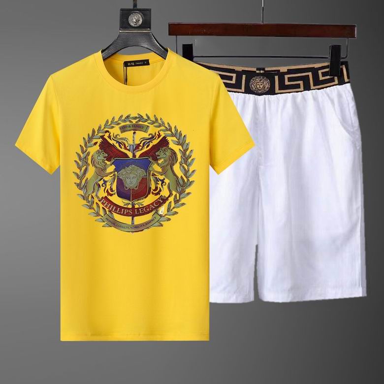 Wholesale Cheap Versace Short Sleeve Replica Tracksuits Sets for Sale