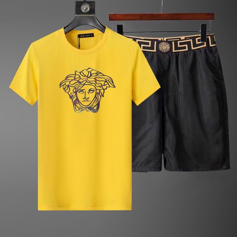 Wholesale Cheap Versace Short Sleeve Replica Tracksuits Sets for Sale