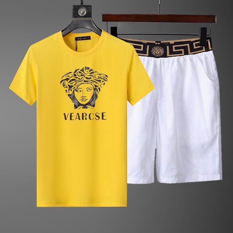 Wholesale Cheap Versace Short Sleeve Replica Tracksuits Sets for Sale