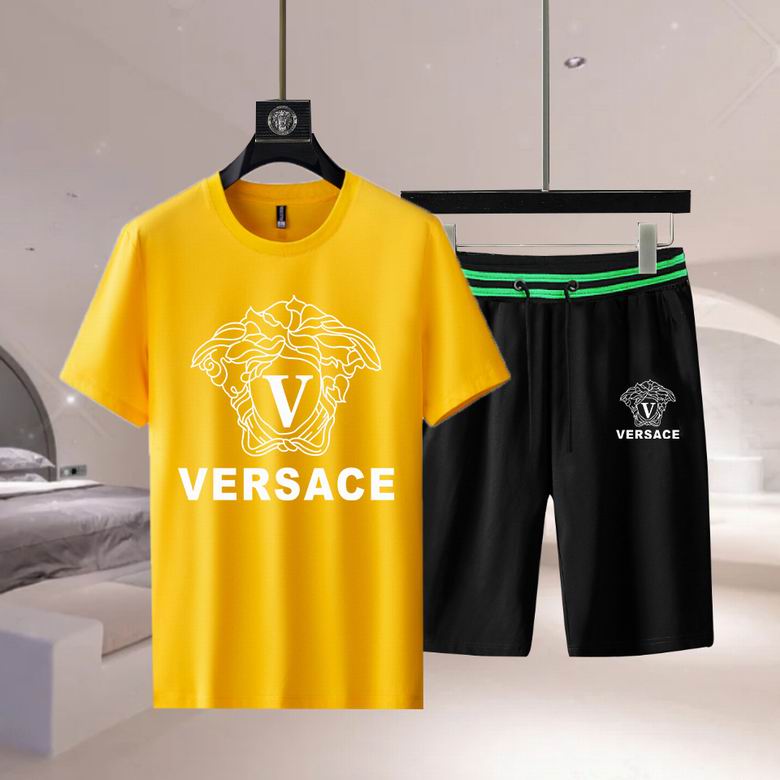 Wholesale Cheap Versace Short Sleeve Replica Tracksuits Sets for Sale