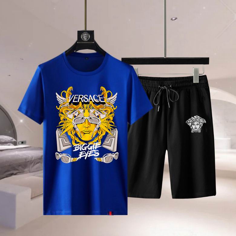 Wholesale Cheap Versace Short Sleeve Replica Tracksuits Sets for Sale