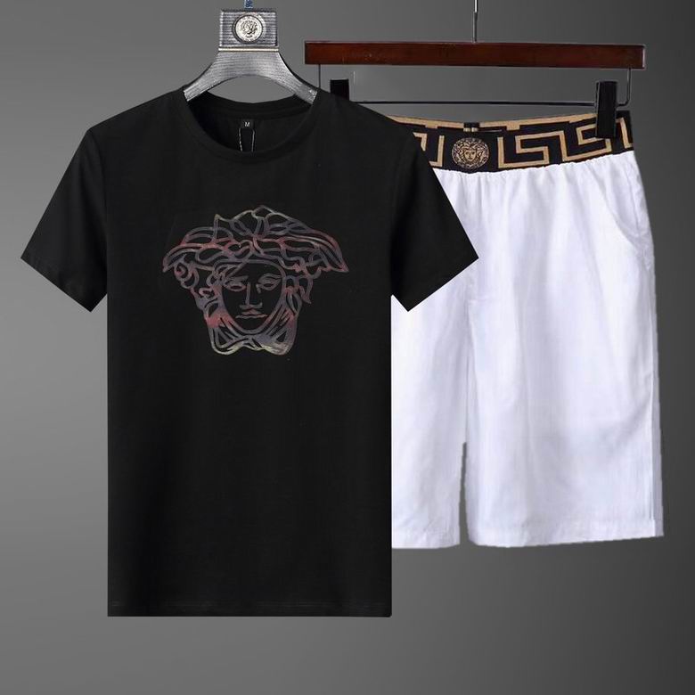 Wholesale Cheap Versace Short Sleeve Replica Tracksuits Sets for Sale