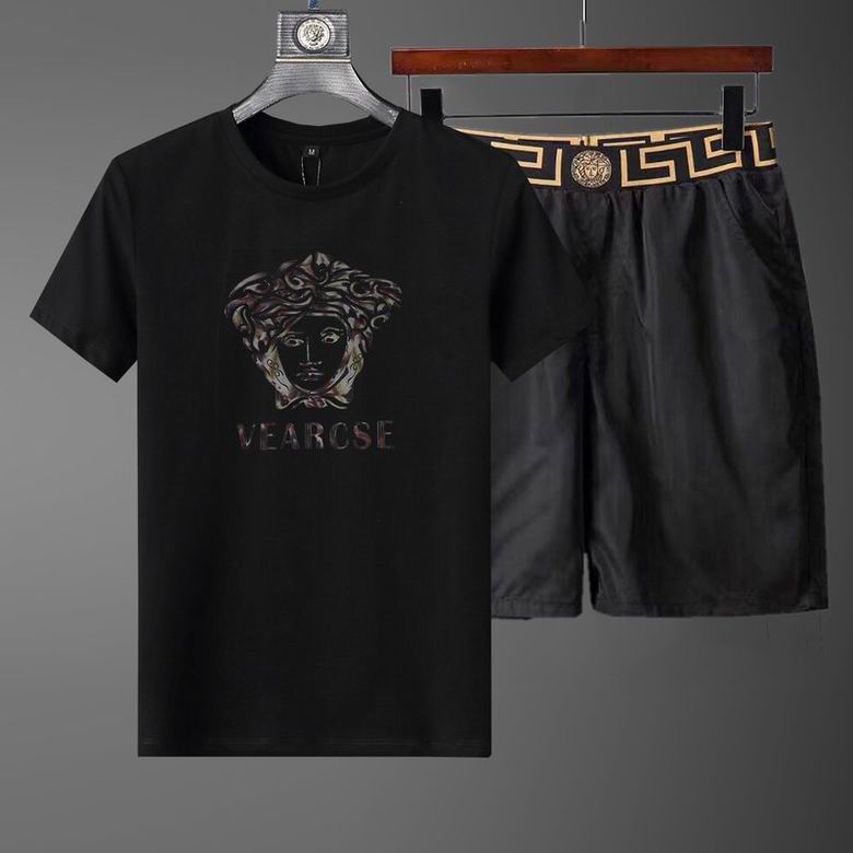 Wholesale Cheap Versace Short Sleeve Replica Tracksuits Sets for Sale