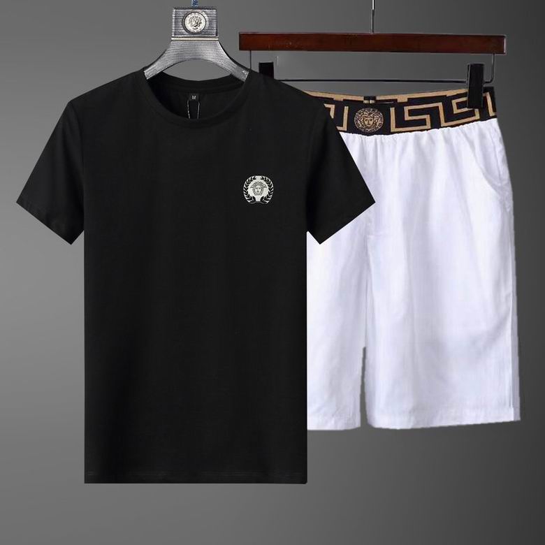 Wholesale Cheap Versace Short Sleeve Replica Tracksuits Sets for Sale