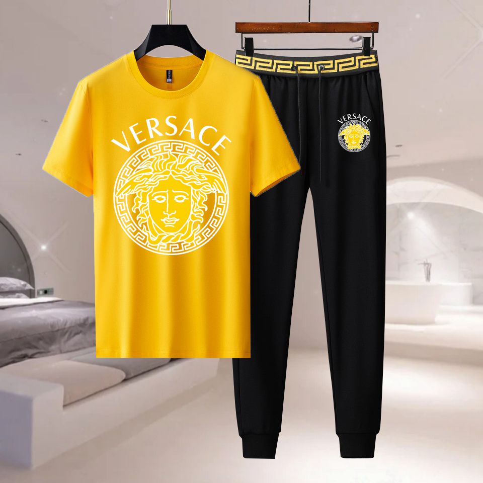 Wholesale Cheap Versace Short Sleeve Replica Tracksuits Sets for Sale