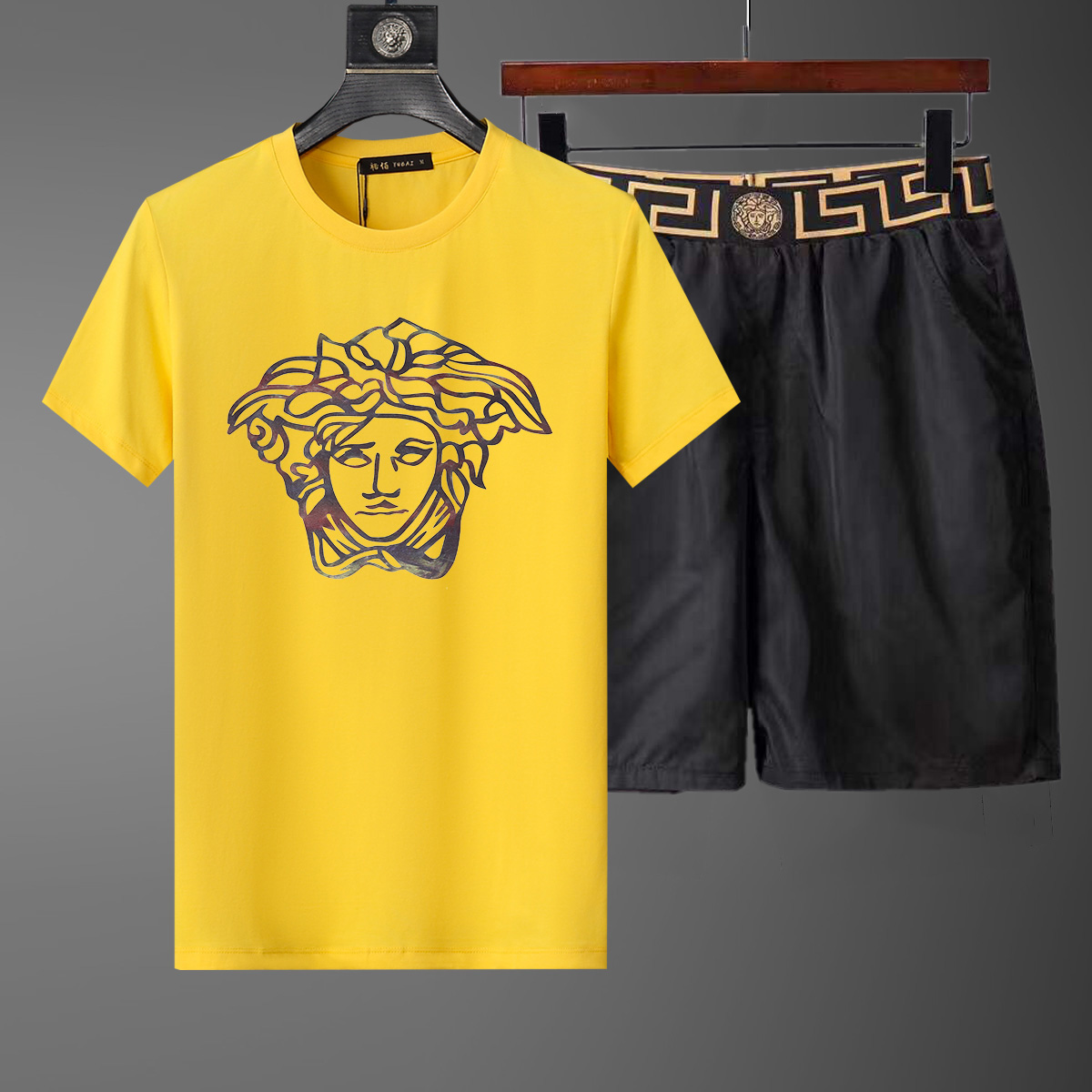 Wholesale Cheap Versace Short Sleeve Replica Tracksuits Sets for Sale