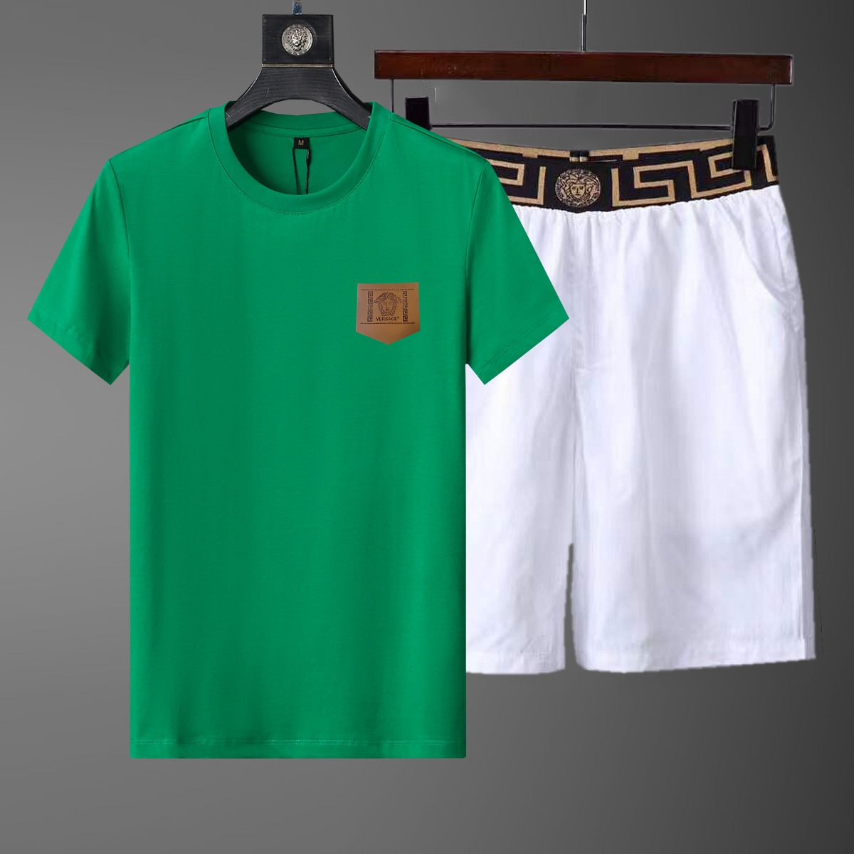 Wholesale Cheap Versace Short Sleeve Replica Tracksuits Sets for Sale