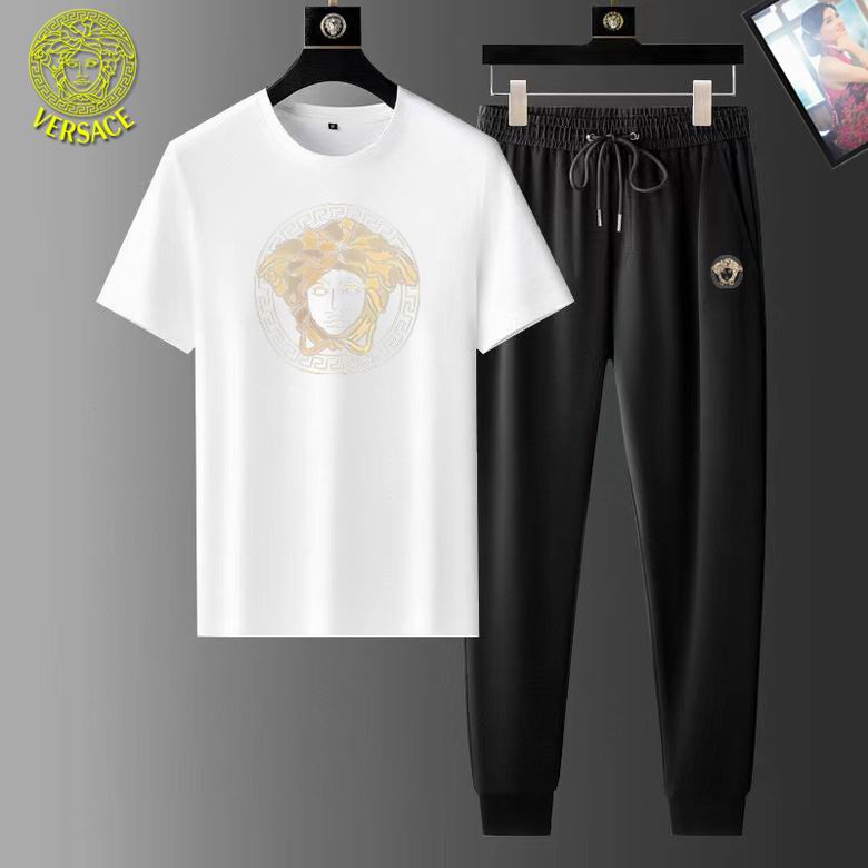 Wholesale Cheap Versace Short Sleeve Replica Tracksuits Sets for Sale