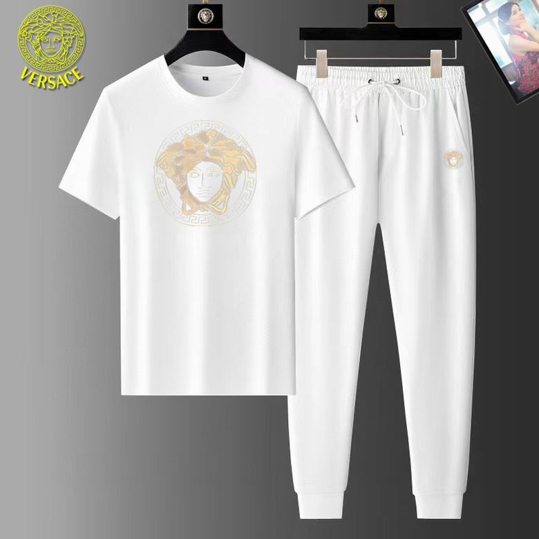 Wholesale Cheap Versace Short Sleeve Replica Tracksuits Sets for Sale