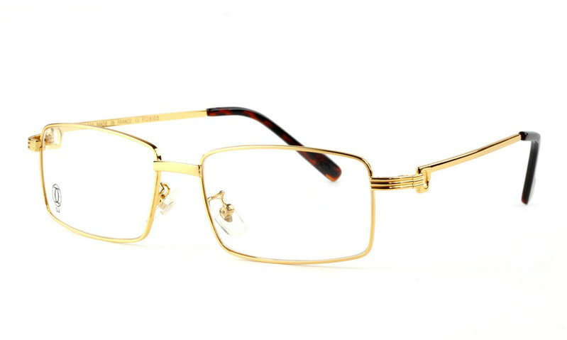 Wholesale Replica Cartier Full Rim Metal Eyeglasses Frame Golden-029