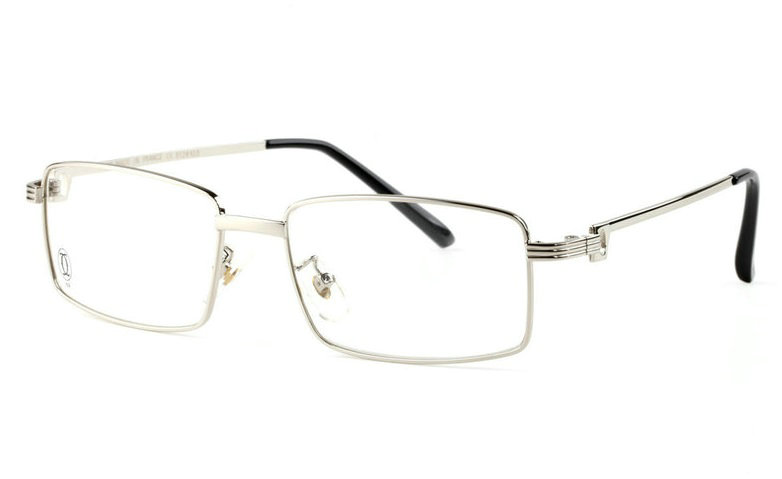 Wholesale Replica Cartier Full Rim Metal Eyeglasses Frame Silver-030