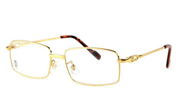 Wholesale Replica Cartier Full Rim Metal Eyeglasses Frame (Golden)-031