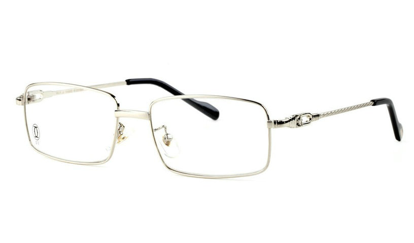 Wholesale Replica Cartier Full Rim Metal Eyeglasses Frame (Silver)-032