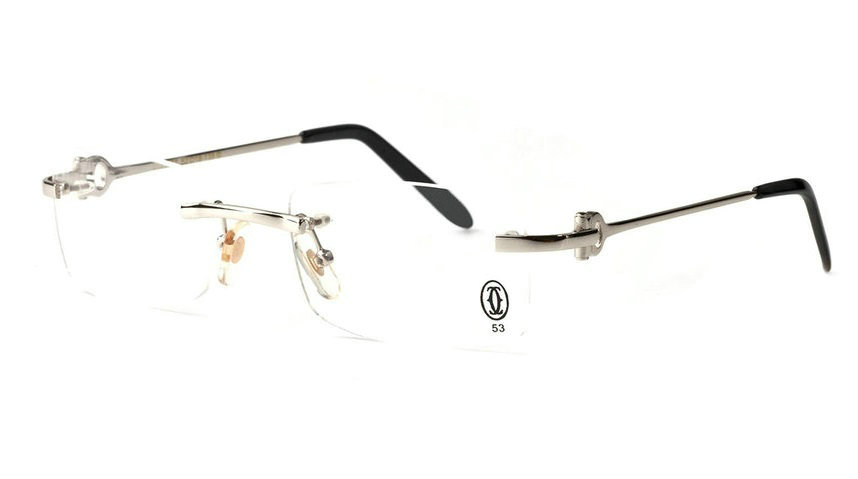Wholesale Cheap Cartier Replica Rimless Glasses Frames for Sale-020
