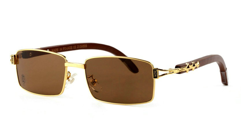 Wholesale Cartier Wood Frame Sunglasses Replica for Sale-176