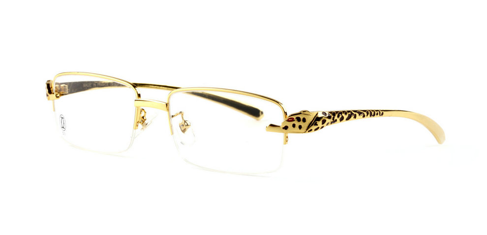 Wholesale Cheap Cartier Gold Panthere Glasses & Frames for Sale-031