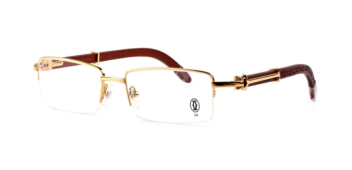 Wholesale Replica Cartier Wood Frame Glasses For Cheap Sale-628