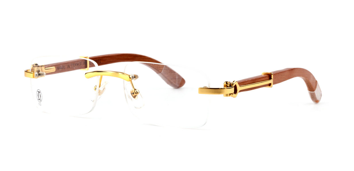 Wholesale Replica Cartier Wood Frame Optical Glasses Cheap Sale-639